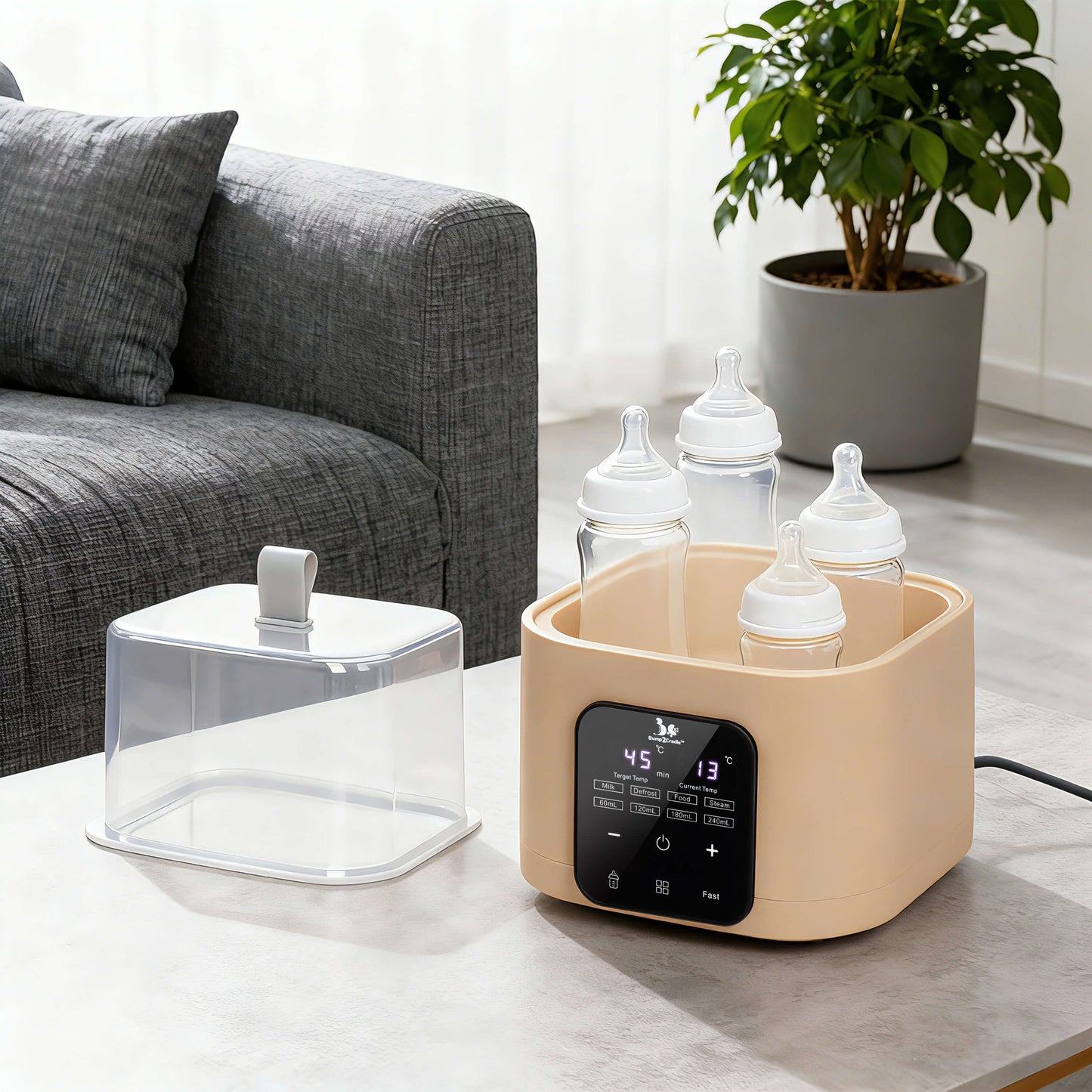 Bump2Cradle's PortaPure 6 in 1 Steam Sterilizer with Remote Control | Baby Bottle Sterilizer, Breast milk thawing ,Travel Friendly | For Bottles, Pump Parts & Baby accessories